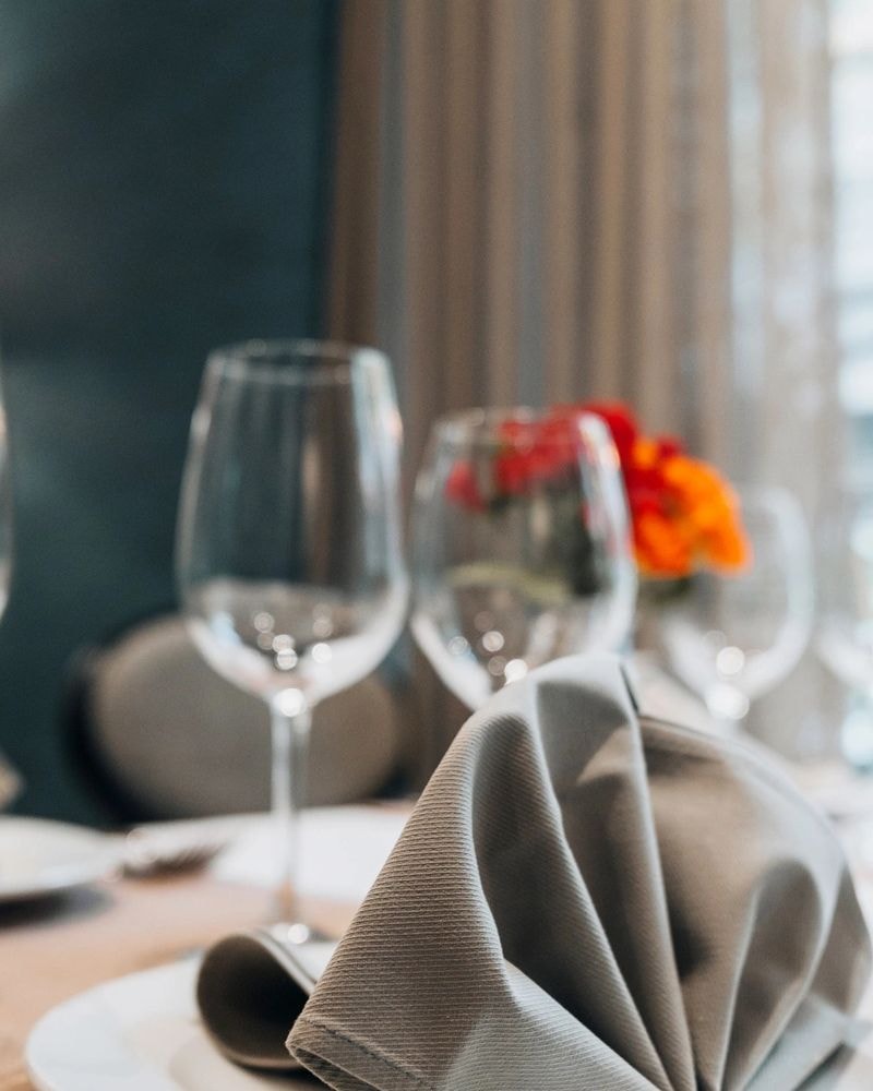 Elegantly set dining table