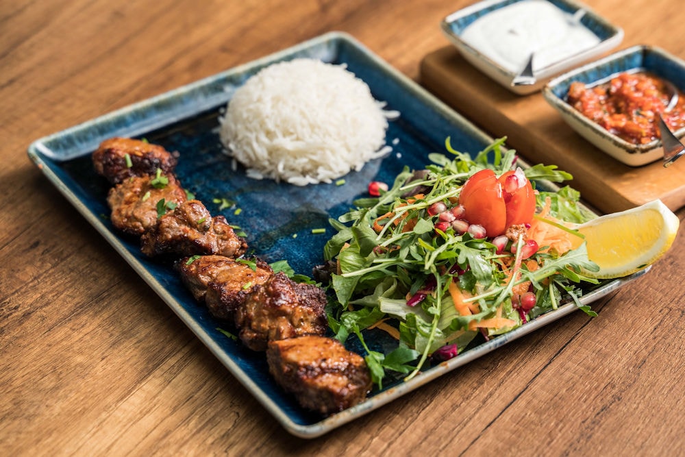 Grilled meat skewers